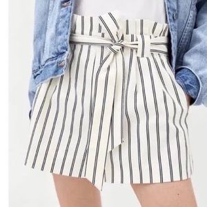 NWOT ZARA TRF Collection Pinstripe Paper Bag High-Waisted Shorts